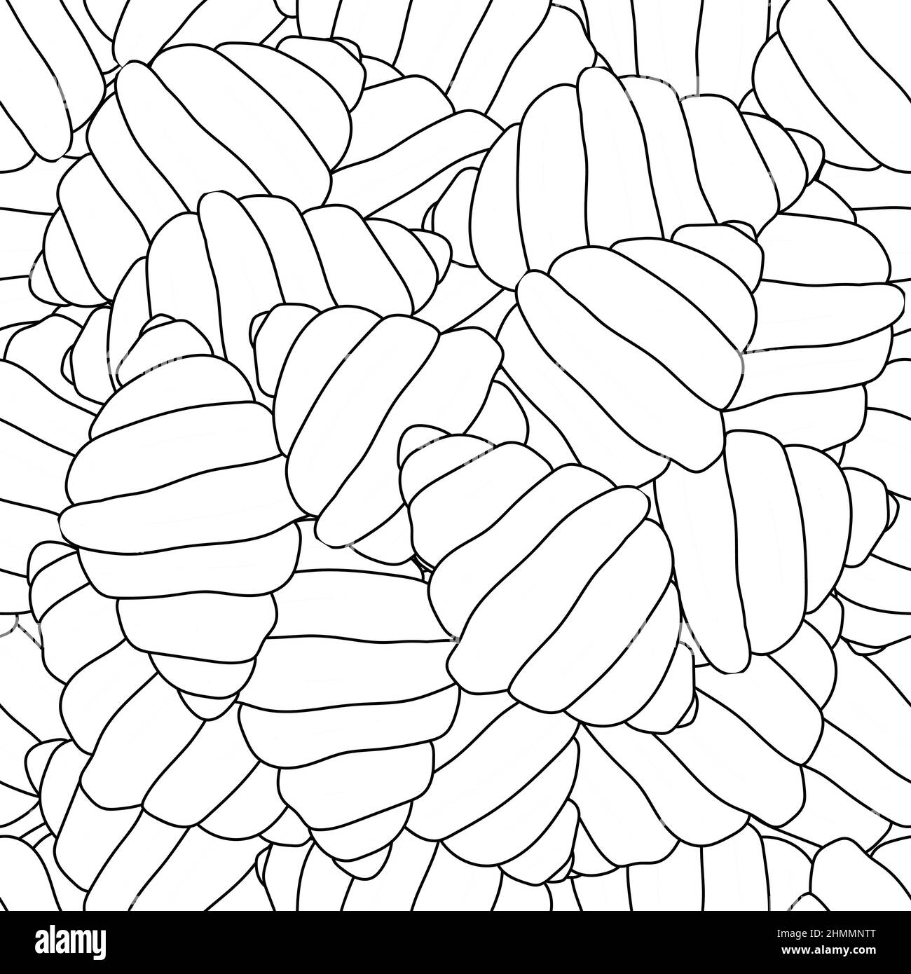 Croissant Line Seamless Background. Vector Illustration Stock Vector