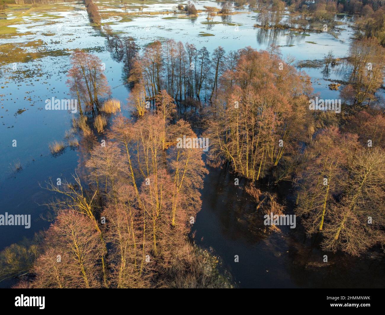 Floods and inundations during spring thaws from a small river Stock ...