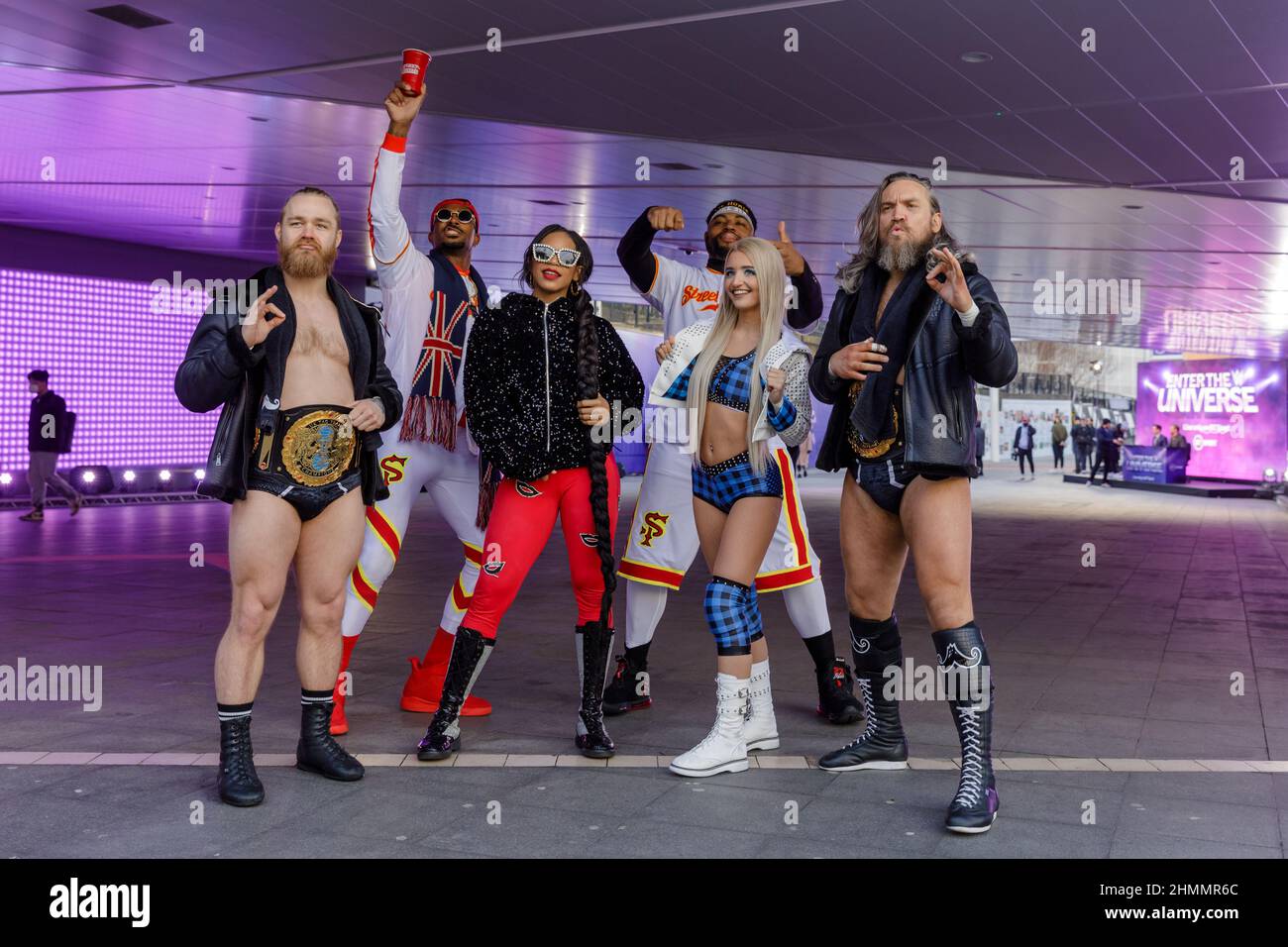 Olympic Way, Wembley Park, UK. 11th February 2022. WWE Superstars