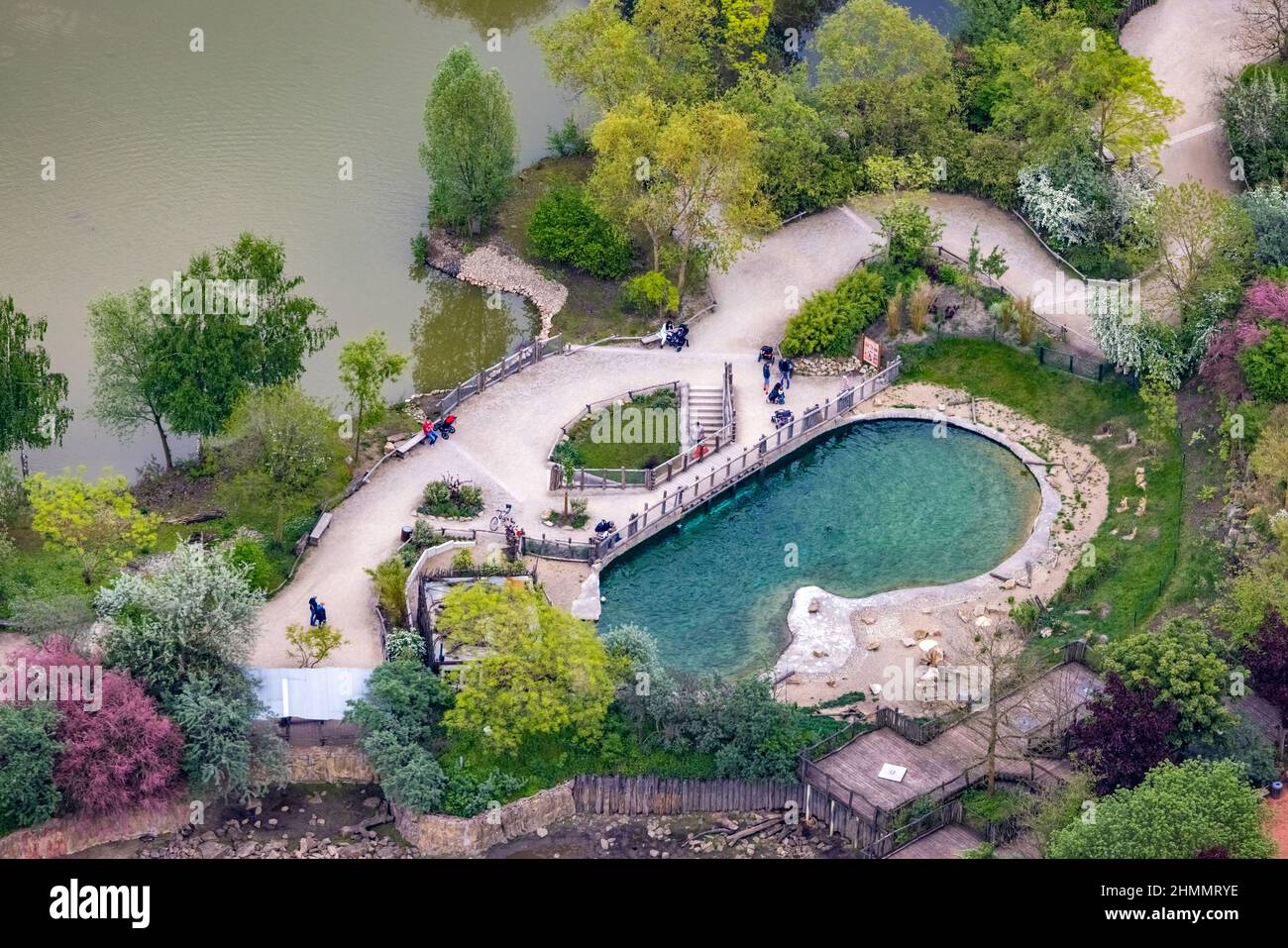 Aerial view, ZOOM Erlebniswelt Zoo, Bismarck, Gelsenkirchen, Ruhr Area, North Rhine-Westphalia, Germany, DE, Europe, aerial photography, aerial view, Stock Photo