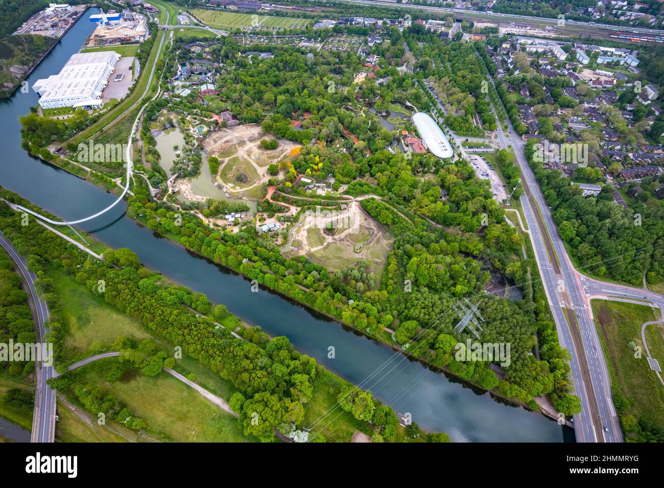 , Aerial view, ZOOM Erlebniswelt Zoo, Bismarck, Gelsenkirchen, Ruhr