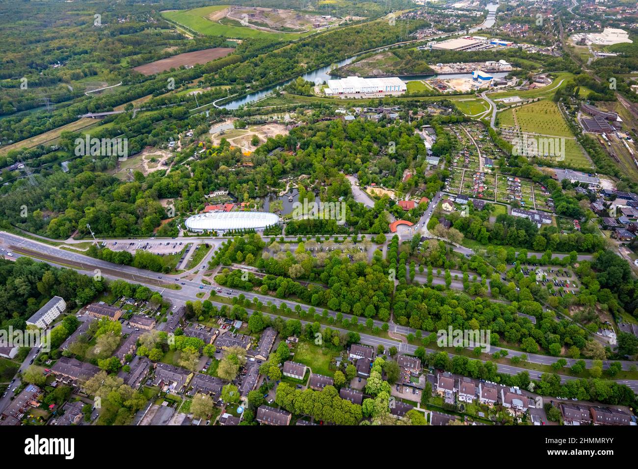 Aerial view, ZOOM Erlebniswelt Zoo, Bismarckhain allotment garden