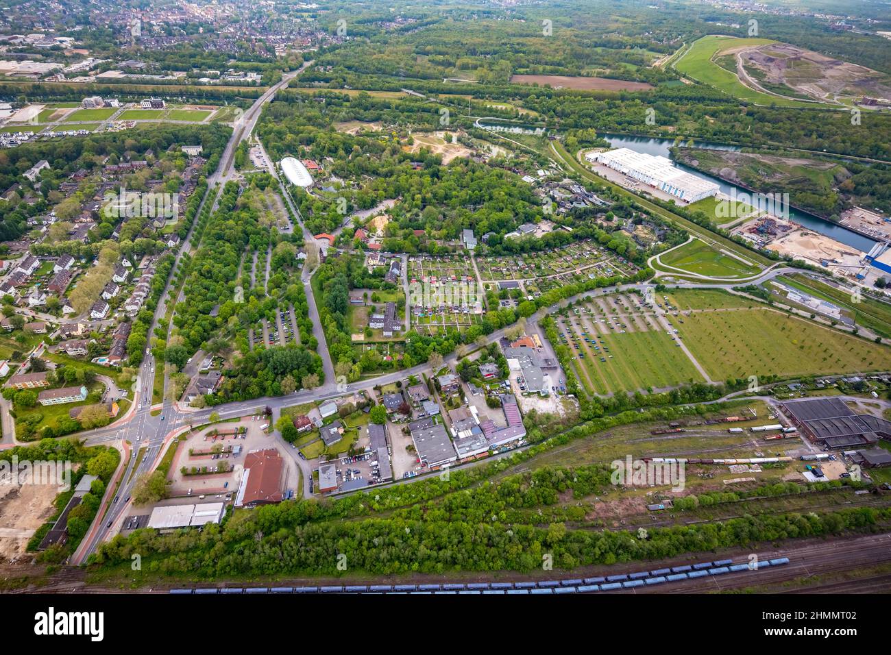 Aerial view, ZOOM Erlebniswelt Zoo, Bismarckhain allotment garden