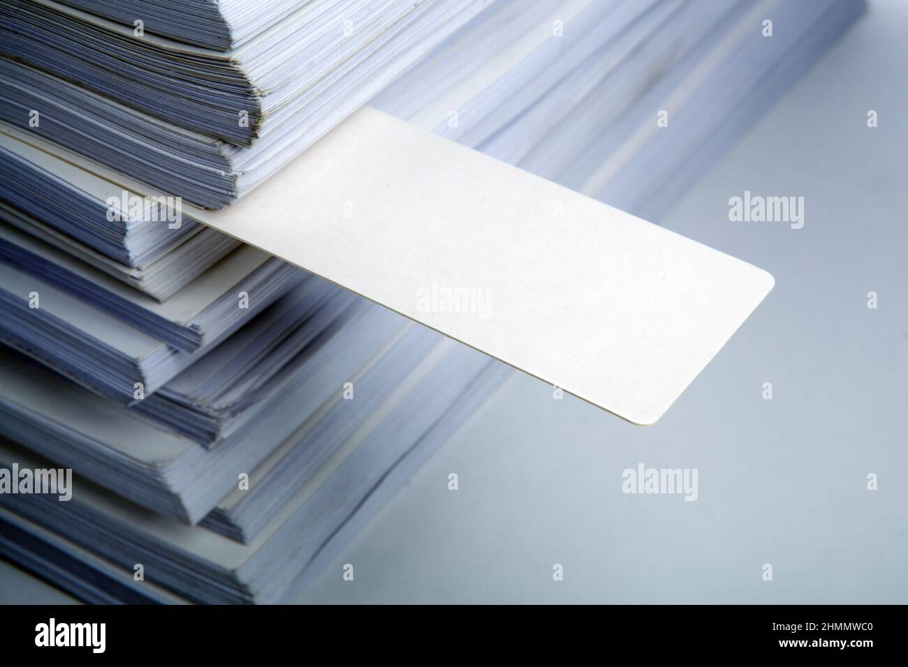 stack of white paper documentation and the bookmark close up Stock ...