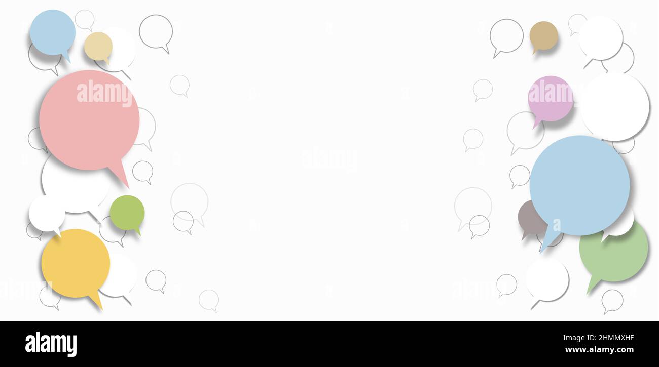 Vector abstract circles for message with copy space. Speech bubbles for talking and speech background Stock Vector