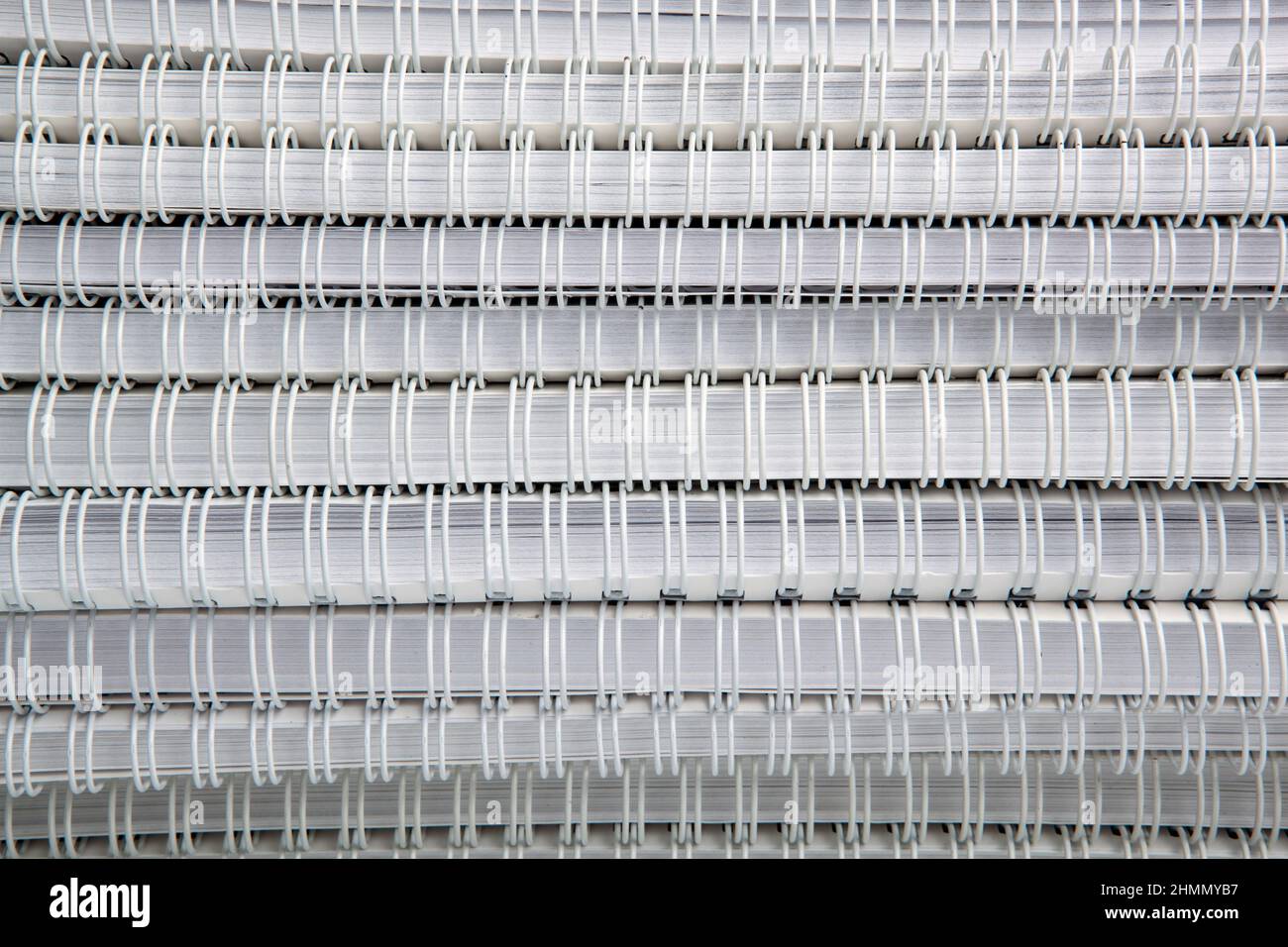 stack of large white notebooks as background Stock Photo