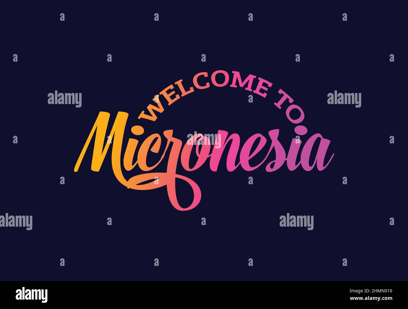 To Micronesia Word Text Creative Font Design Illustration