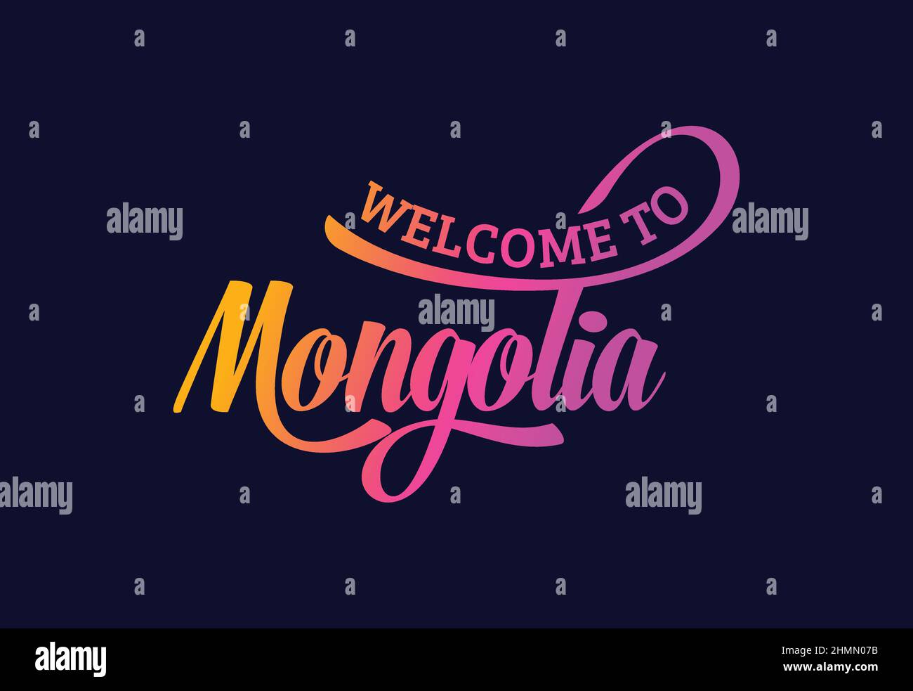 Welcome To Mongolia Word Text Creative Font Design Illustration ...