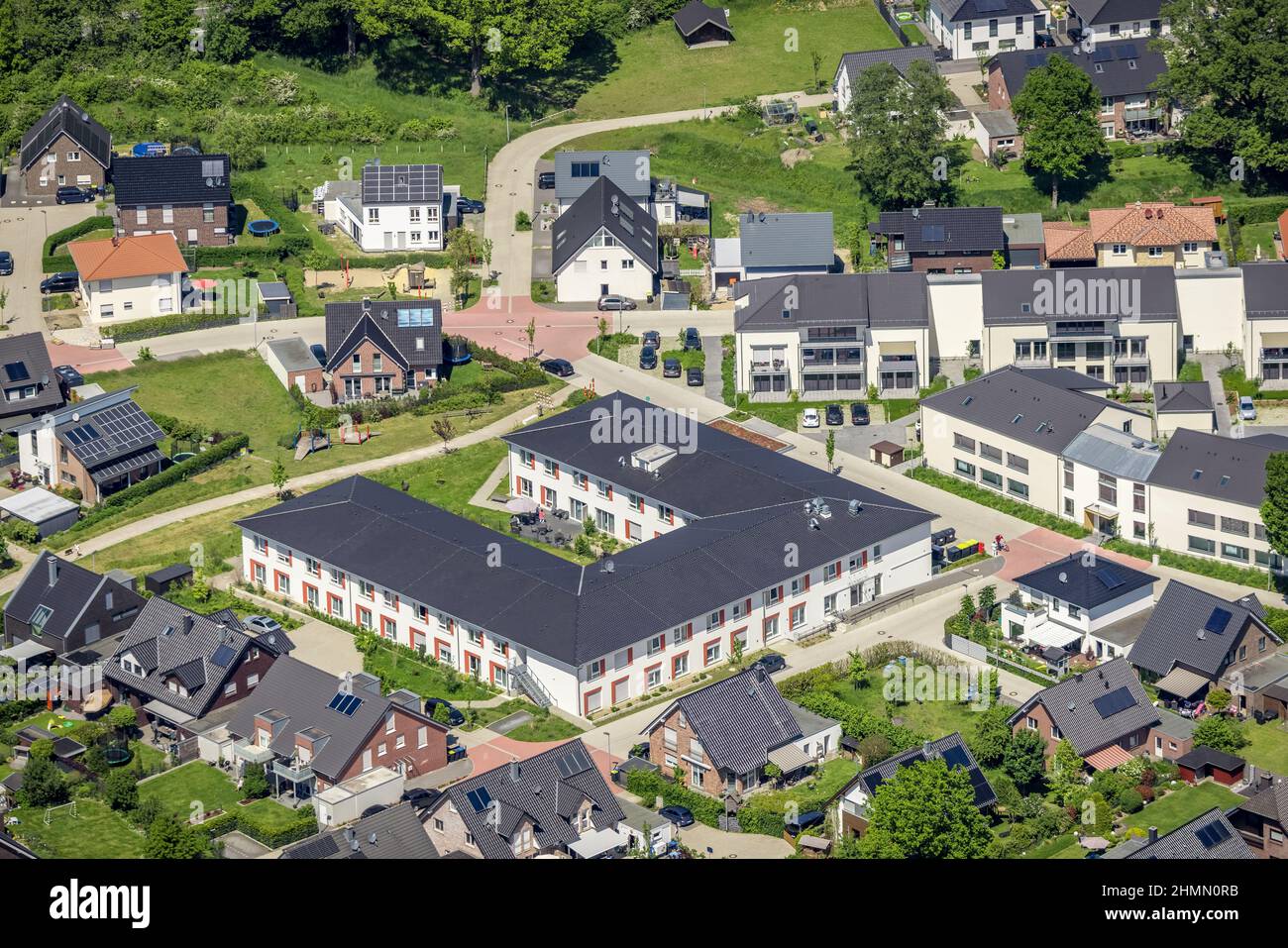 Aerial view, Alloheim Seniors' Residence Sythen am See, Sythen, Haltern am See, Ruhr Area, North Rhine-Westphalia, Germany, old people's home, old peo Stock Photo