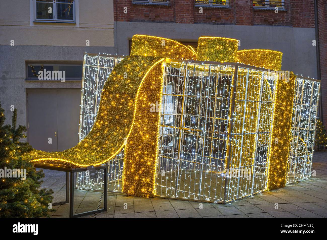 illuminated christmas decoration at the shopping mall Hofstatt, Germany, Bavaria, Muenchen Stock Photo