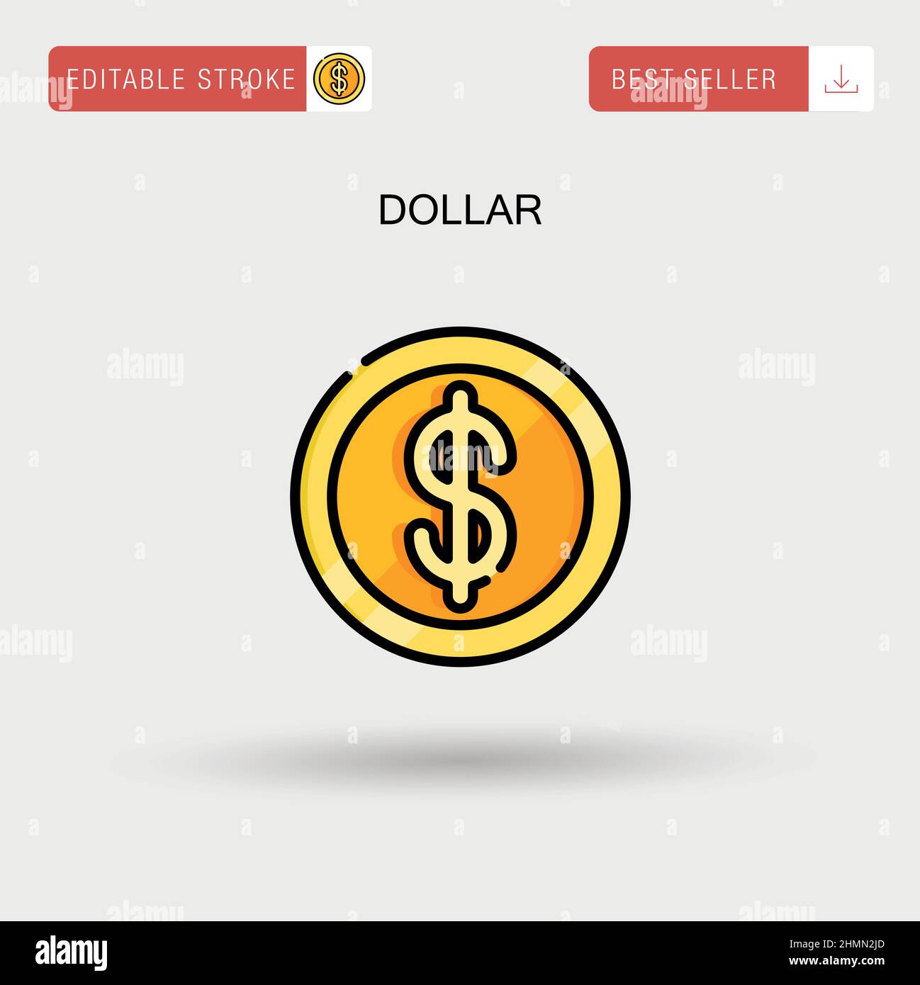 Dollar Simple vector icon. Stock Vector