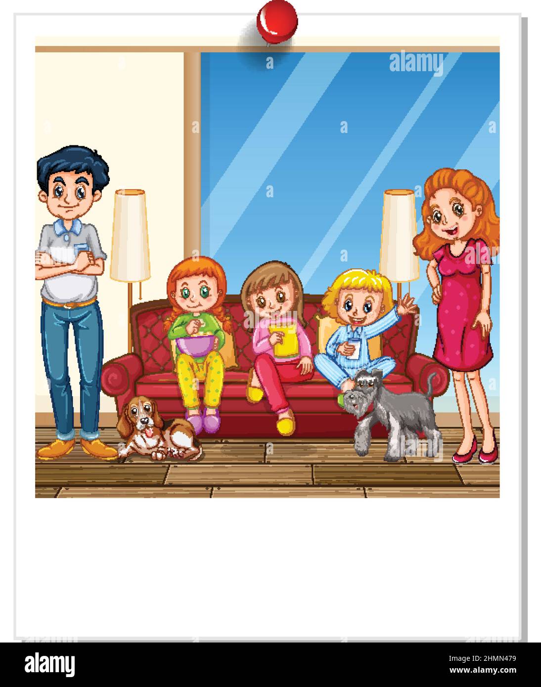 A picture of happy family on white backgound illustration Stock Vector ...