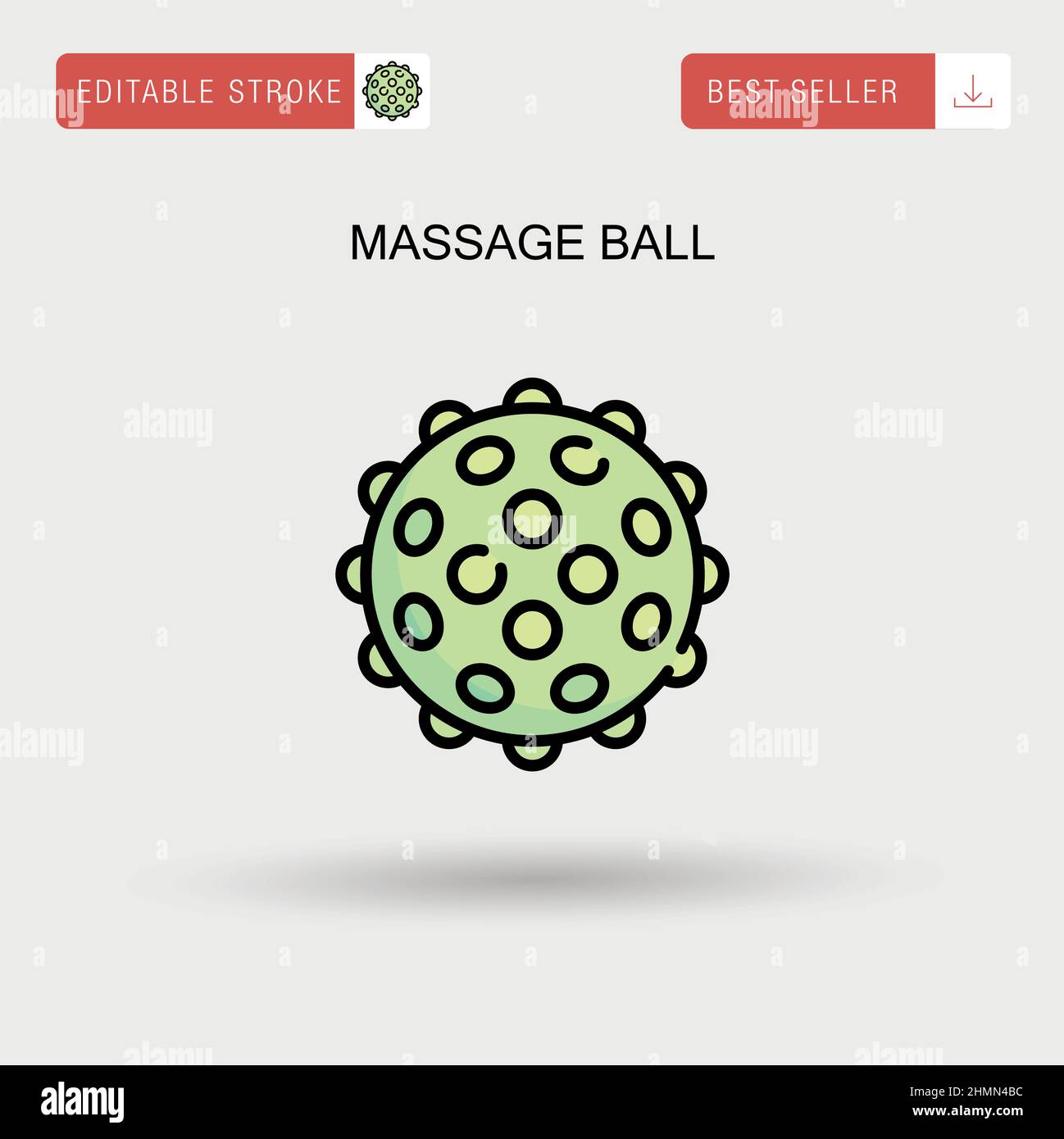 Massage ball Simple vector icon. Stock Vector