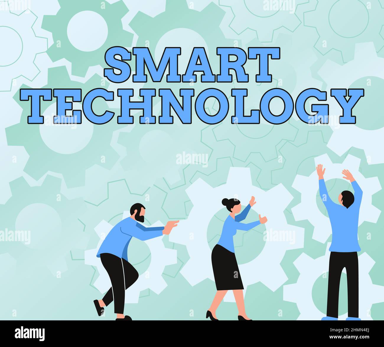 Smart Idea Using Technology Inspiration showing sign Smart Technology. Business idea gadgets or ...