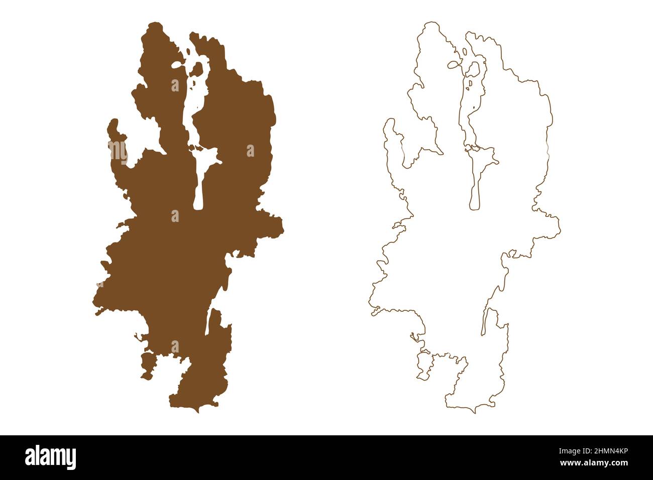 Lumparland island (Republic of Finland, Aland Islands) map vector illustration, scribble sketch Lumparland map Stock Vector