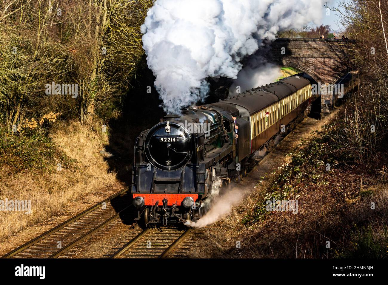 Steam Hauled Passenger train enroute to Quorn from Loughborough Stock