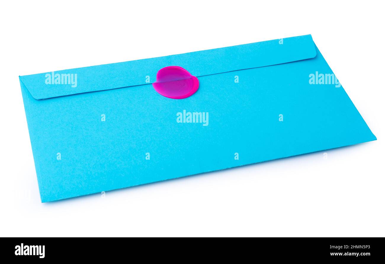 blue envelope isolated on white background Stock Photo - Alamy