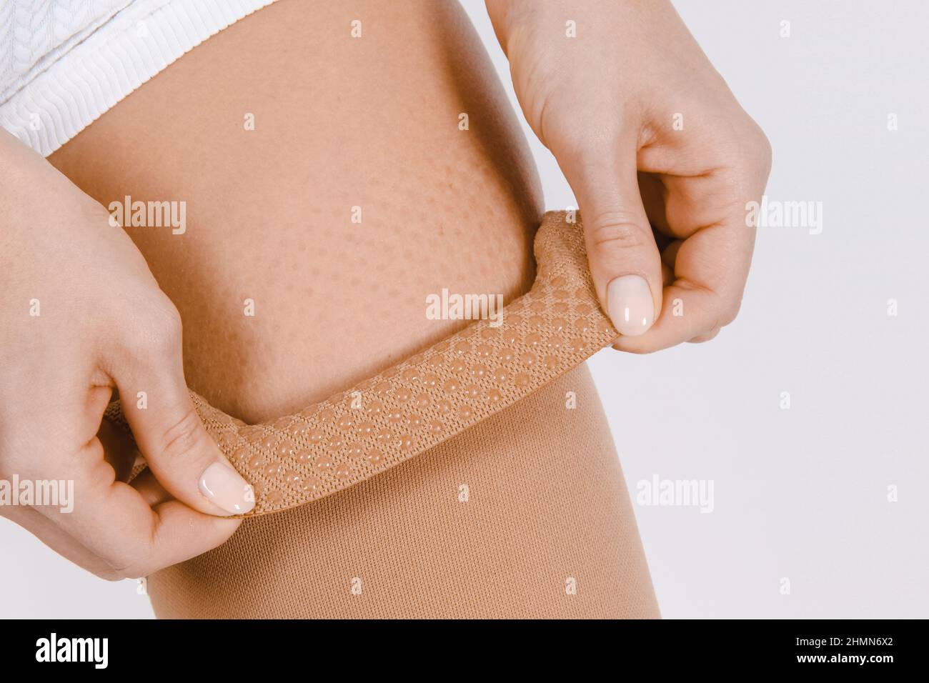 Compression Hosiery. Medical Compression stockings and tights for varicose  veins and venouse therapy. Socks for man and women. Clinical compression  Stock Photo - Alamy