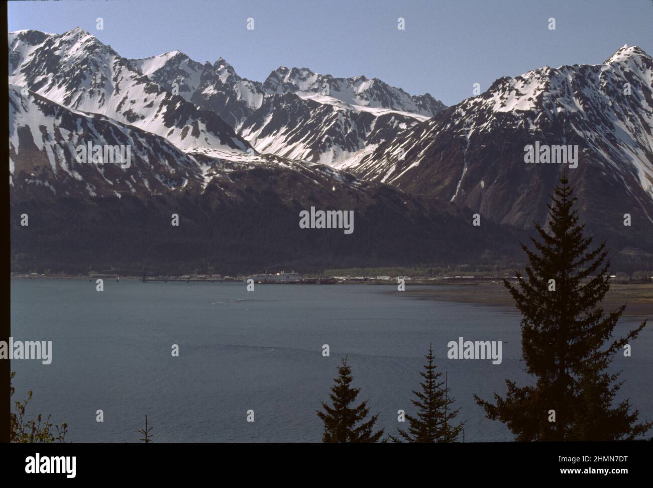 Seward, AK U.S.A. 6/1997. Kenai Peninsula. Snow capped mountains