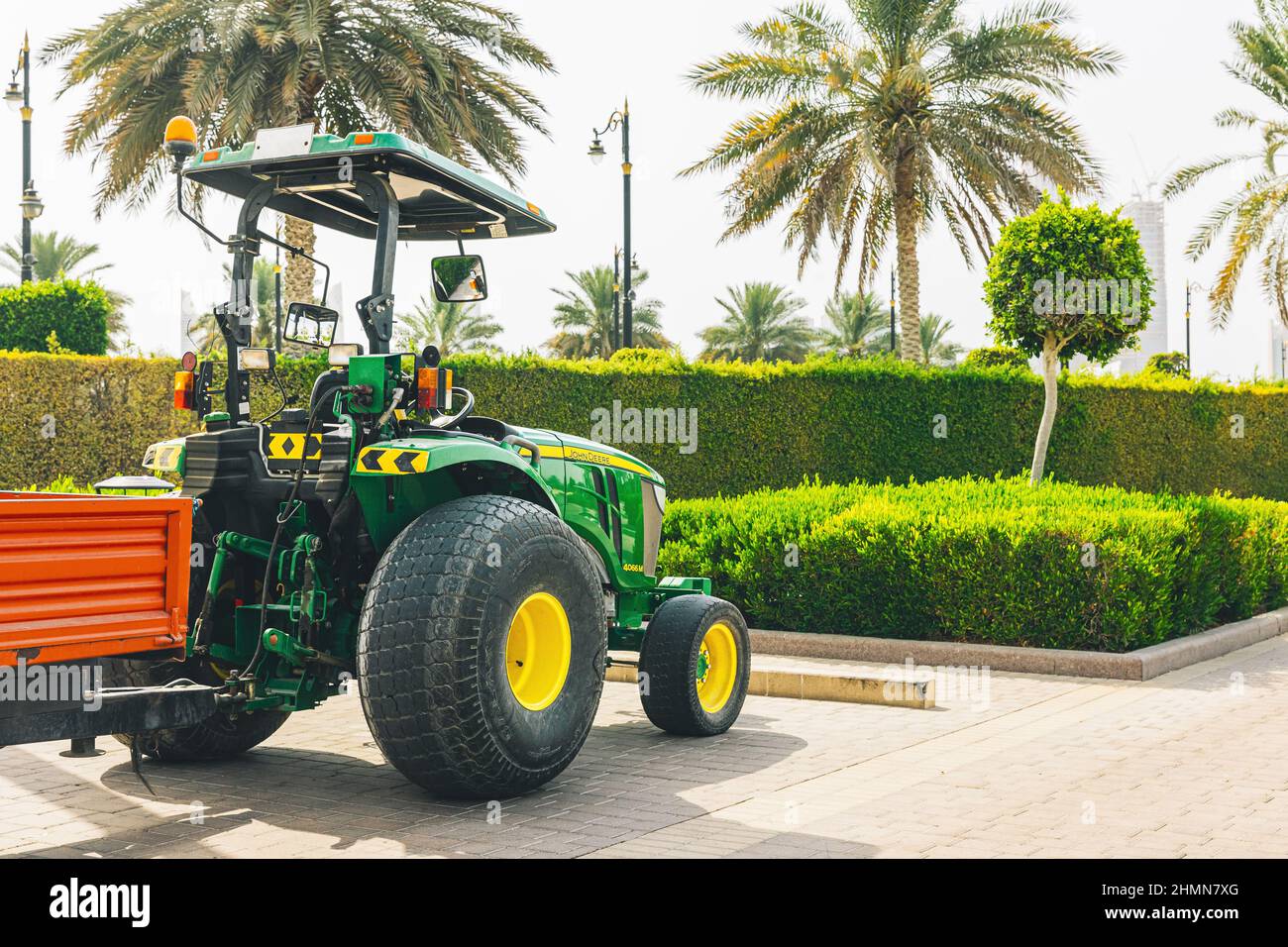 Dubai, UAE, United Arab Emirates May 25, 2021 John Deere Compact
