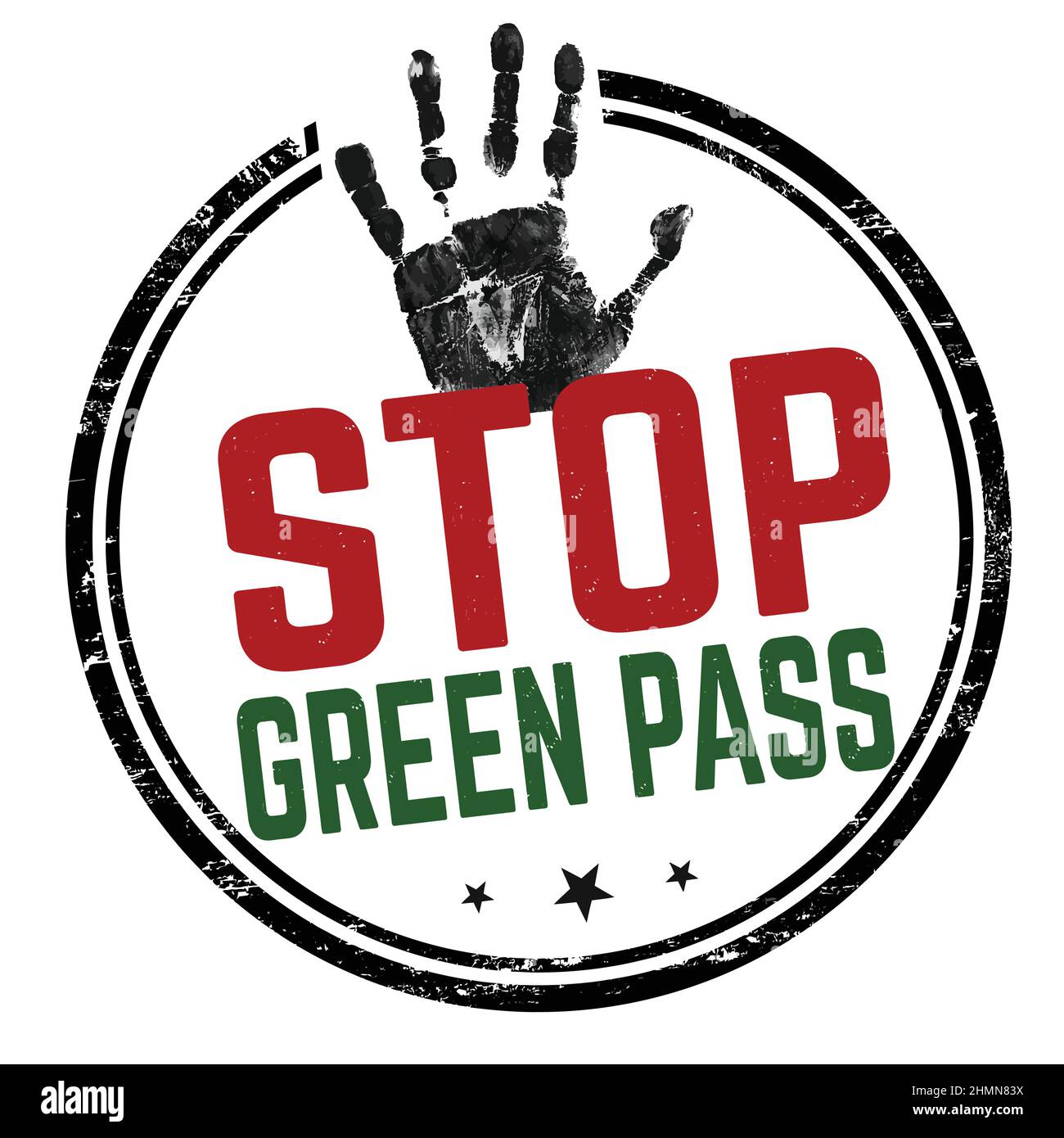Stop green pass grunge rubber stamp on white background, vector illustration Stock Vector