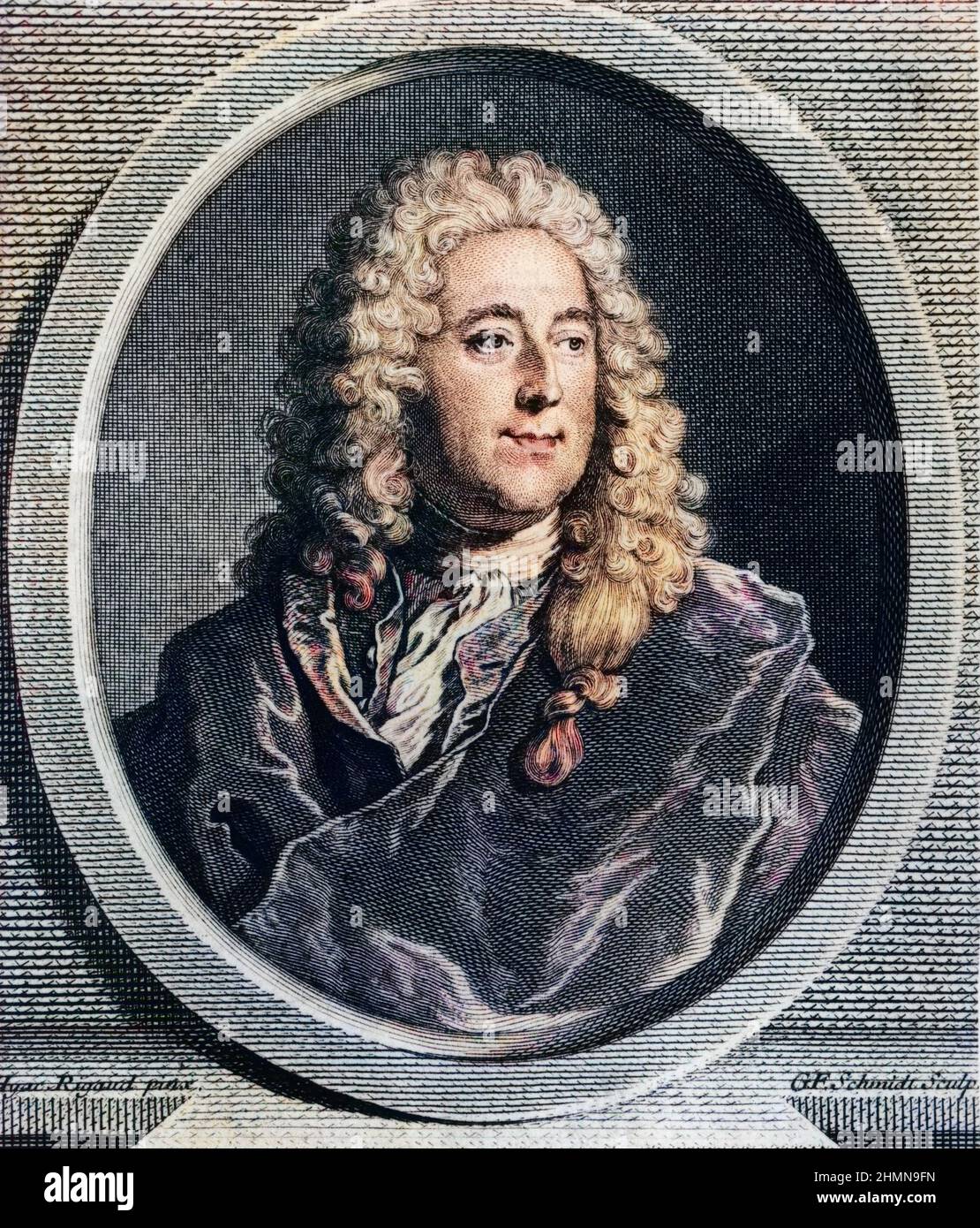 Portrait de John Law (1671-1729),financier ecossais et controleur general des finances en France, responsable de la banqueroute de 1720. Stock Photo