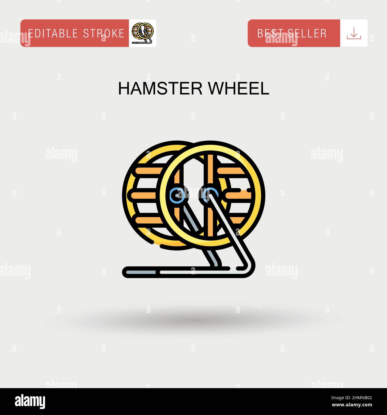 Hamster wheel Simple vector icon. Stock Vector