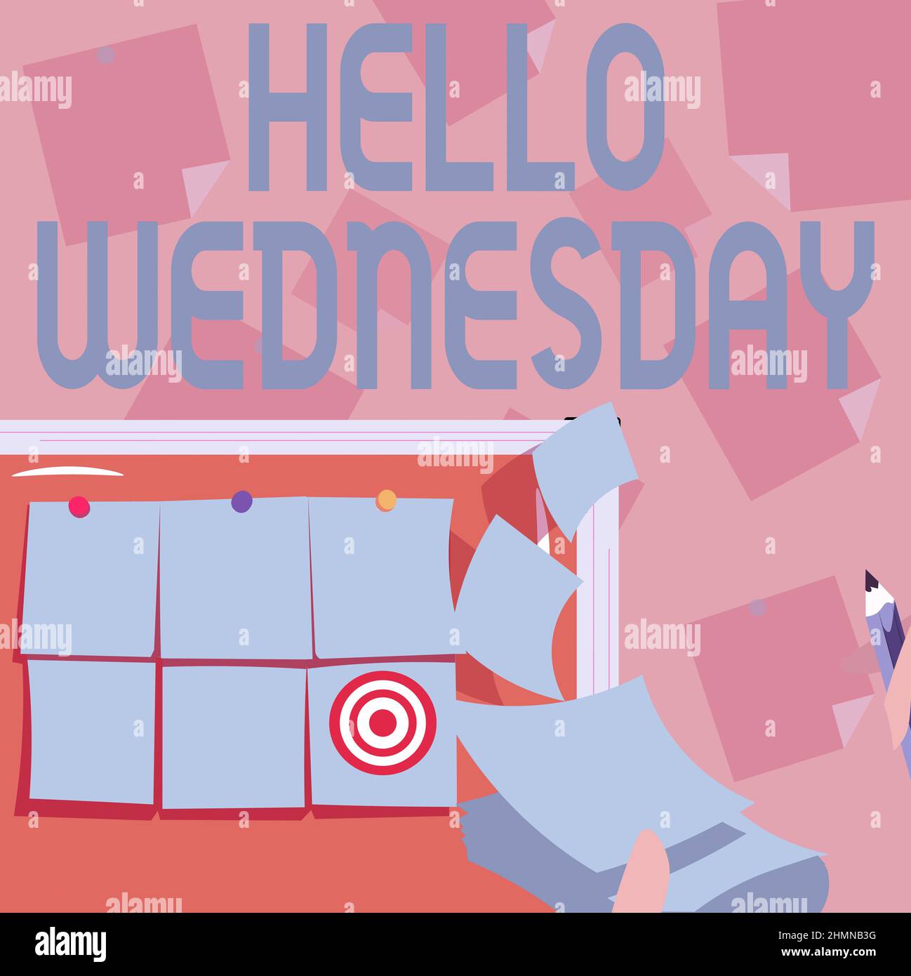 Working Wednesday Sign Sign displaying Hello Wednesday. Business showcase Hump day Middle of ...