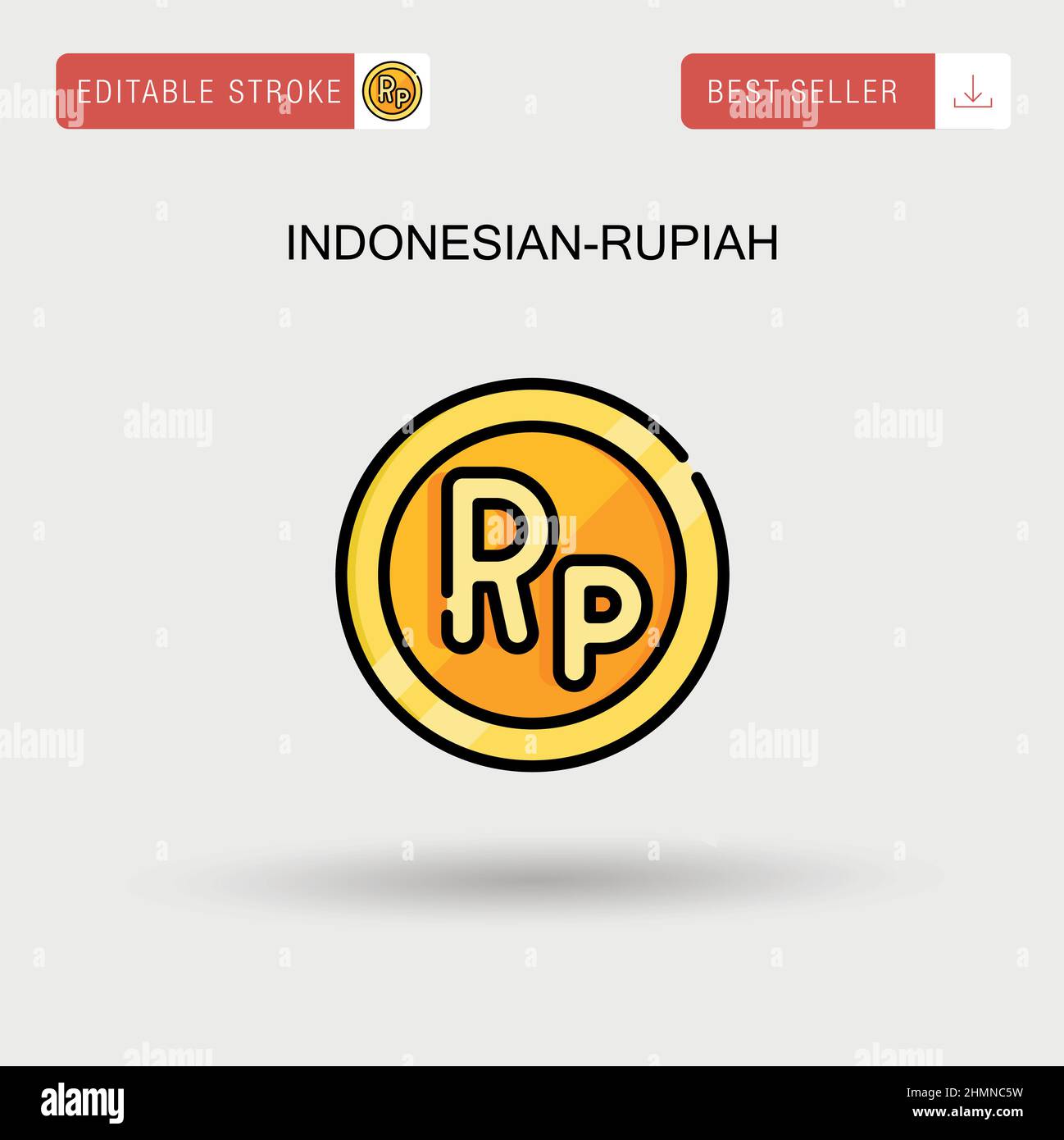Indonesian-rupiah Simple vector icon. Stock Vector