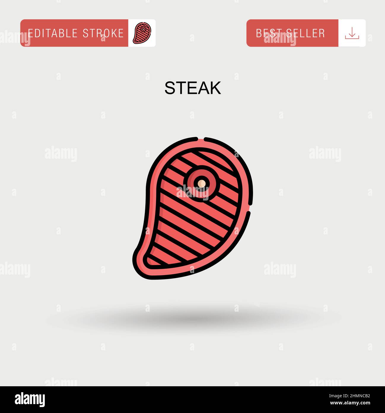 Steak Simple vector icon Stock Vector Image & Art - Alamy