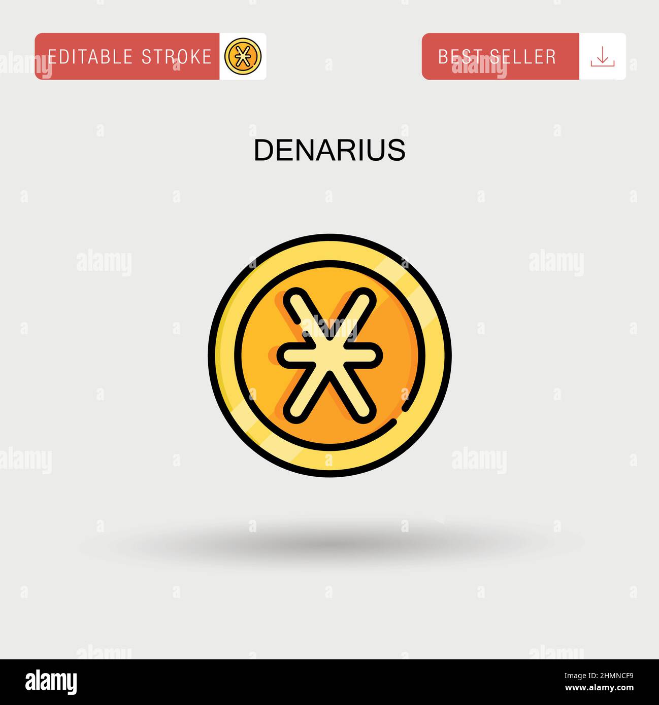 Denarius Simple vector icon. Stock Vector