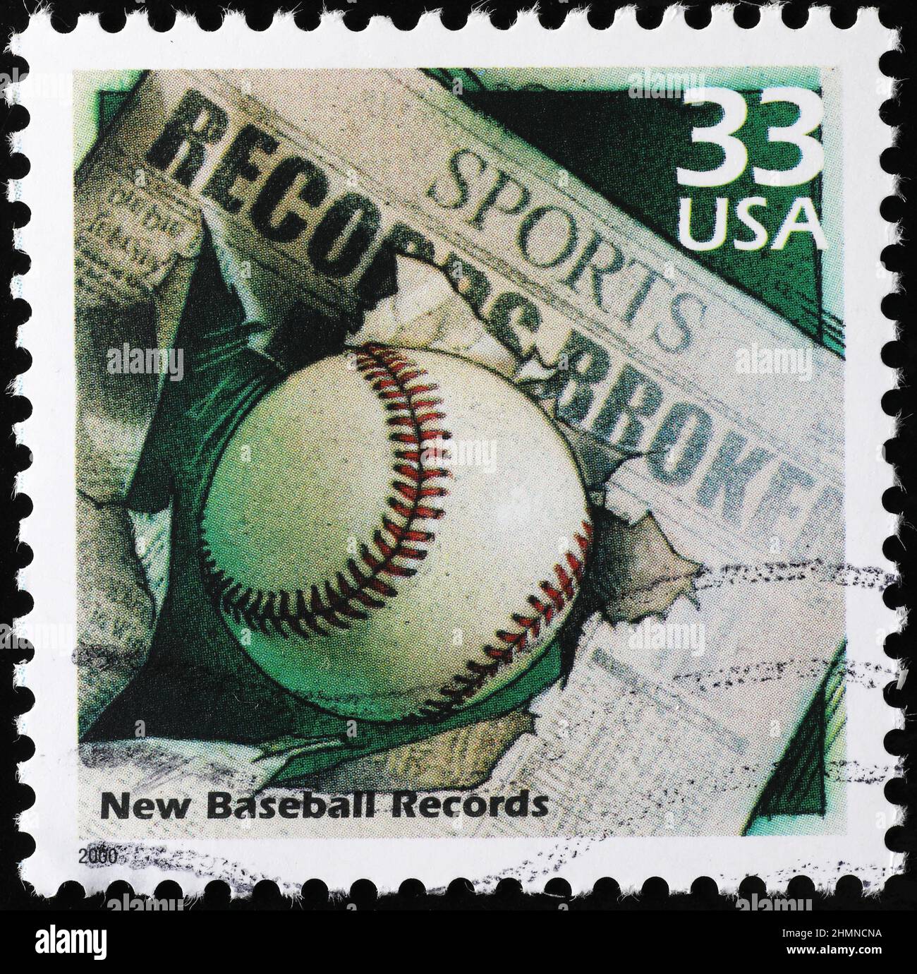 Baseball records celebrated on american postage stamp Stock Photo Alamy