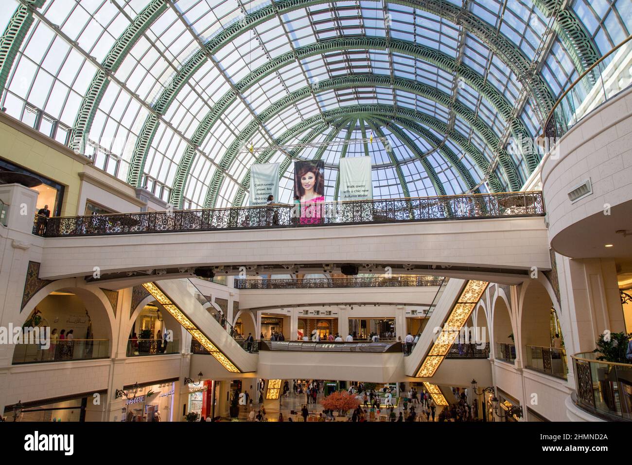Atrium inside Dubai Mall, United Arab Emirates Stock Photo