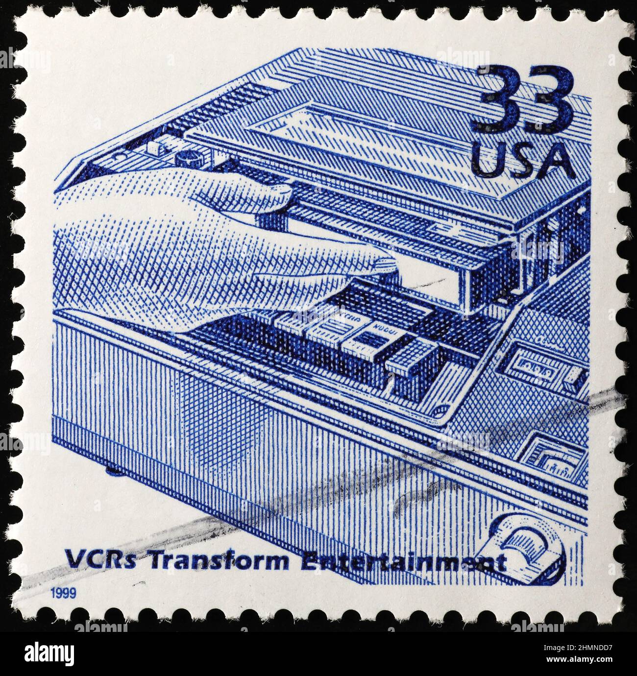 Celebration of VCR technology on american postage stamp Stock Photo Alamy
