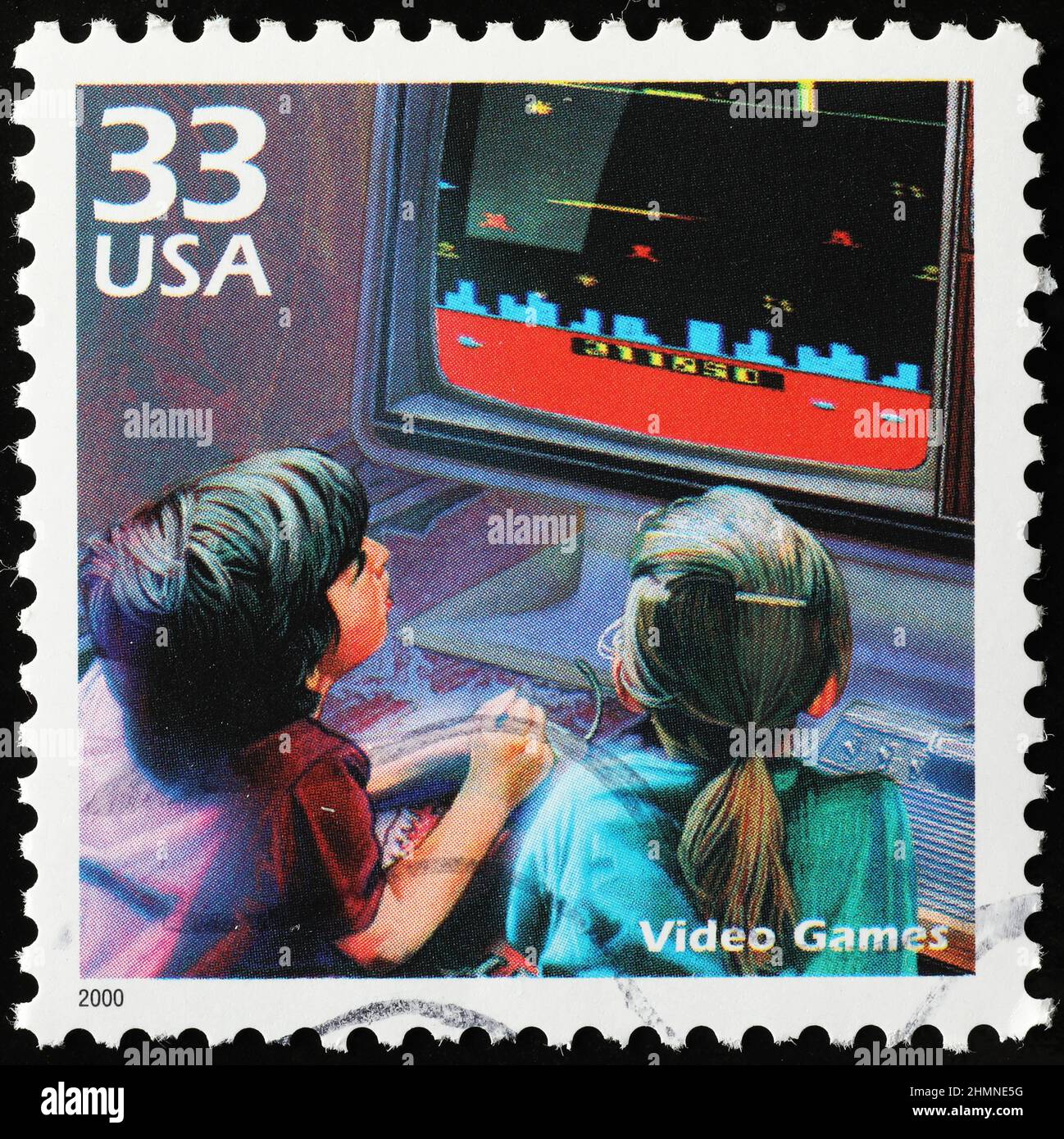 First video games celebrated on american stamp Stock Photo