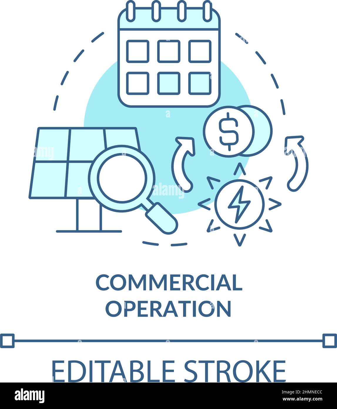 Commercial operation turquoise concept icon Stock Vector Image & Art ...