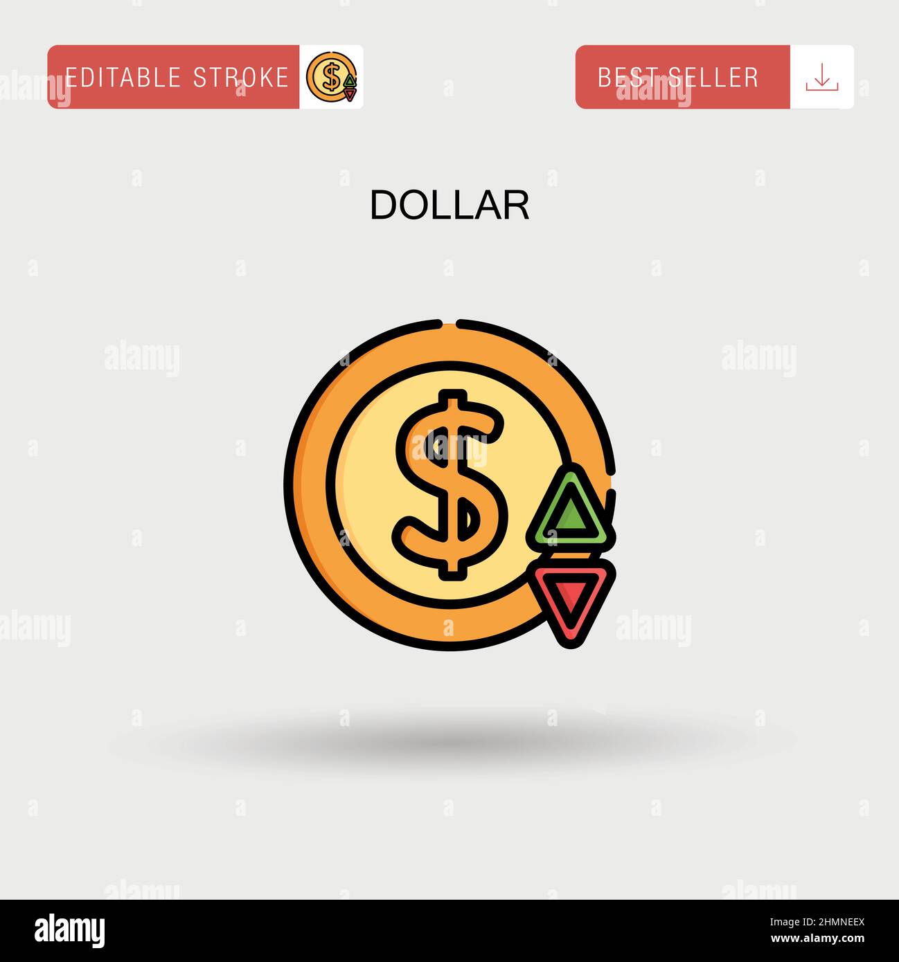 Dollar Simple vector icon. Stock Vector