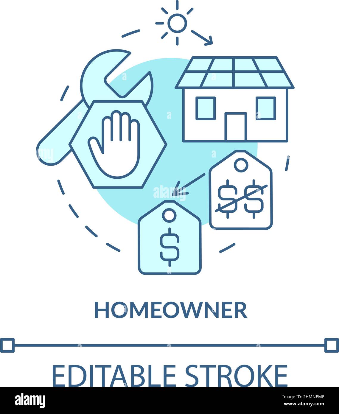 Homeowner turquoise concept icon Stock Vector Image & Art - Alamy
