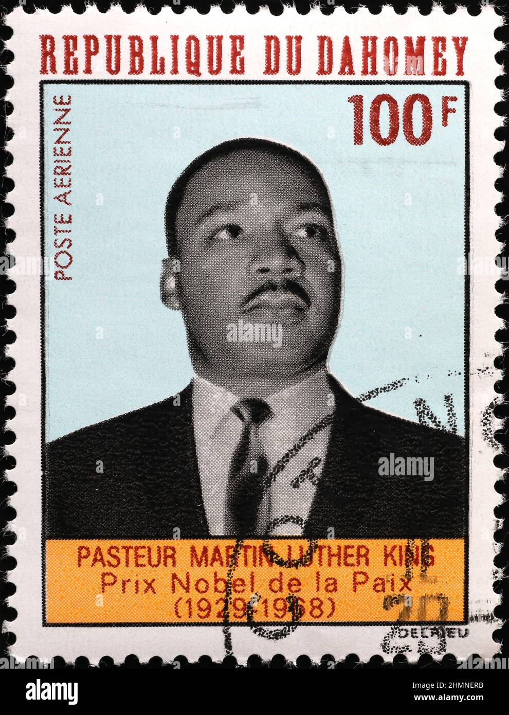 Martin Luther KIng Jr. on stamp of Dahomey Stock Photo
