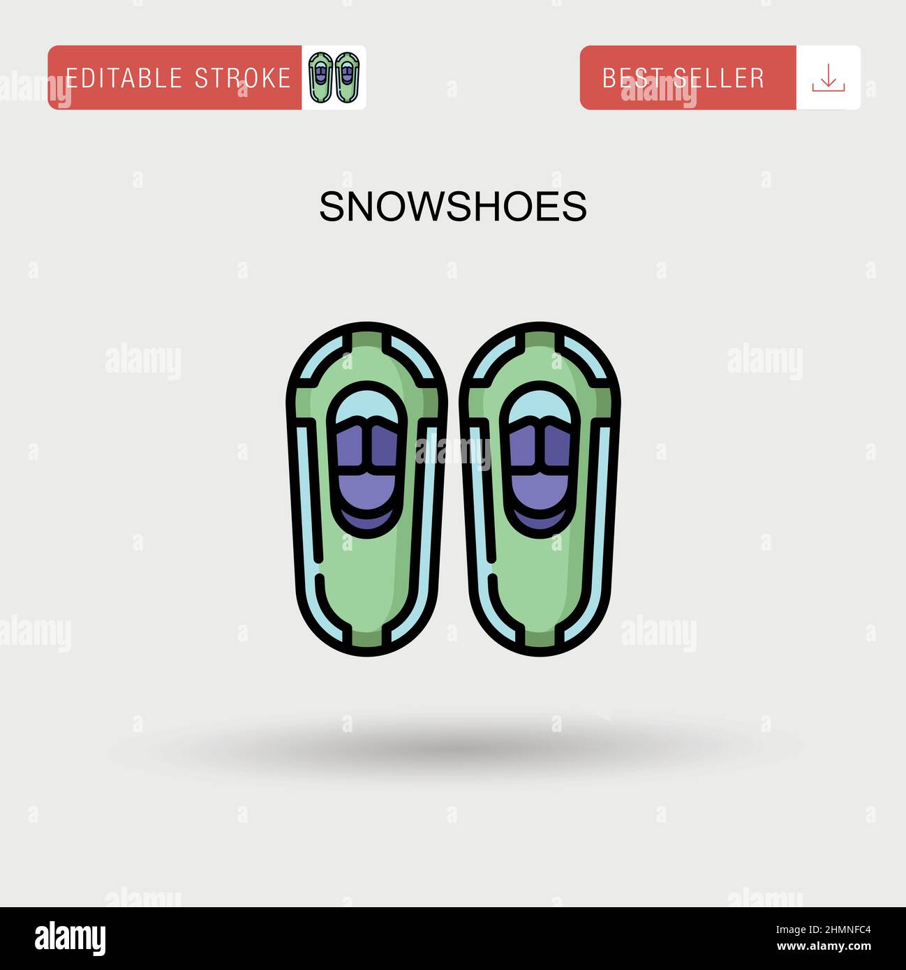 Snowshoes Simple vector icon. Stock Vector