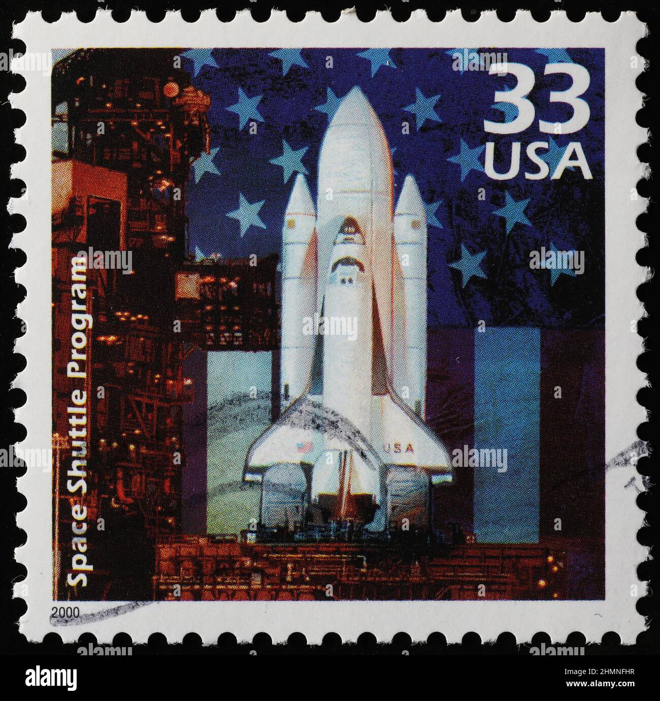 Space Shuttle Program celebrated on american stamp Stock Photo