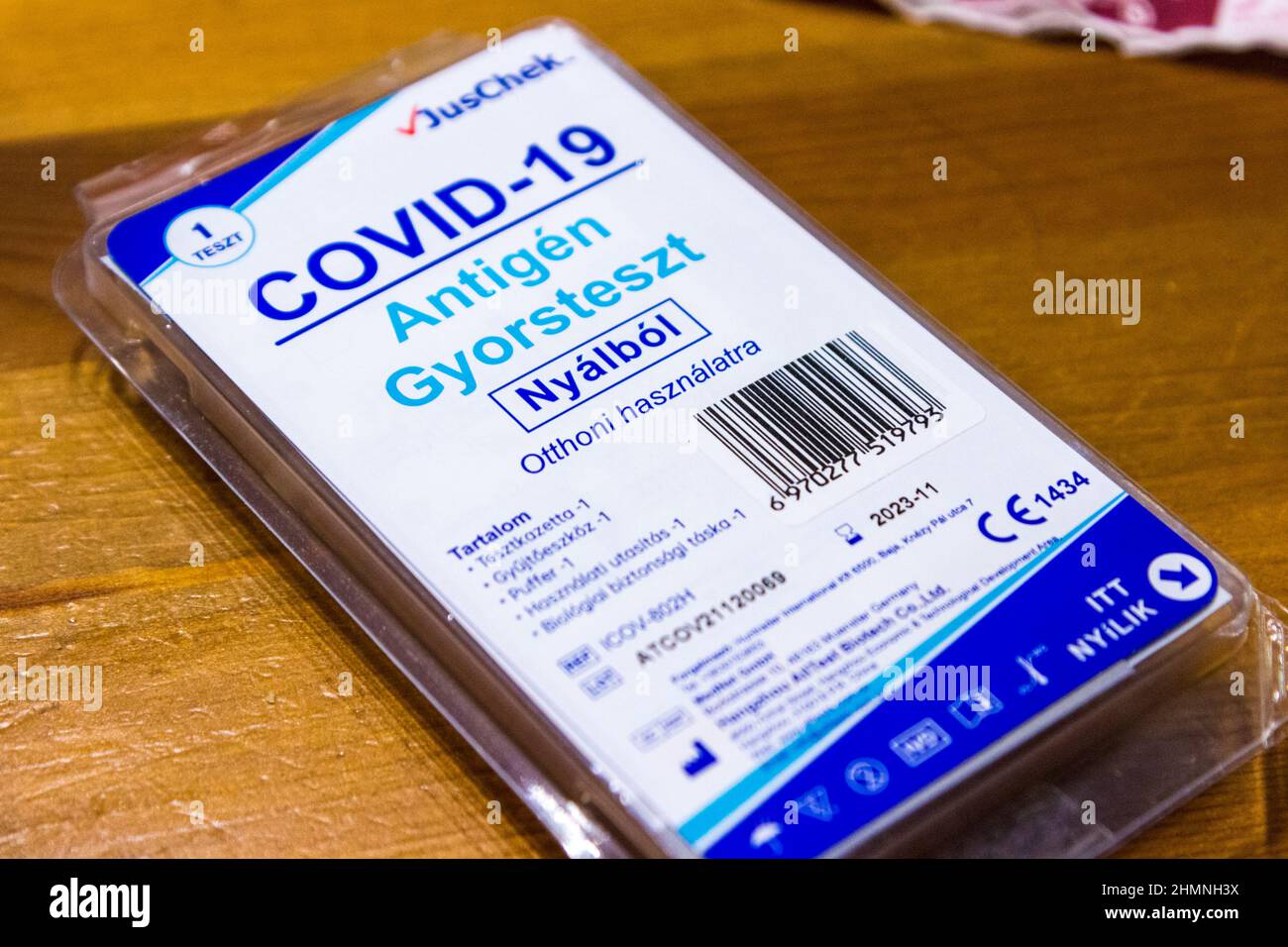 Covid 19 antigen rapid test kit with positive result for infection.  Coronavirus rapid self-test home kit close-up image Stock Photo - Alamy