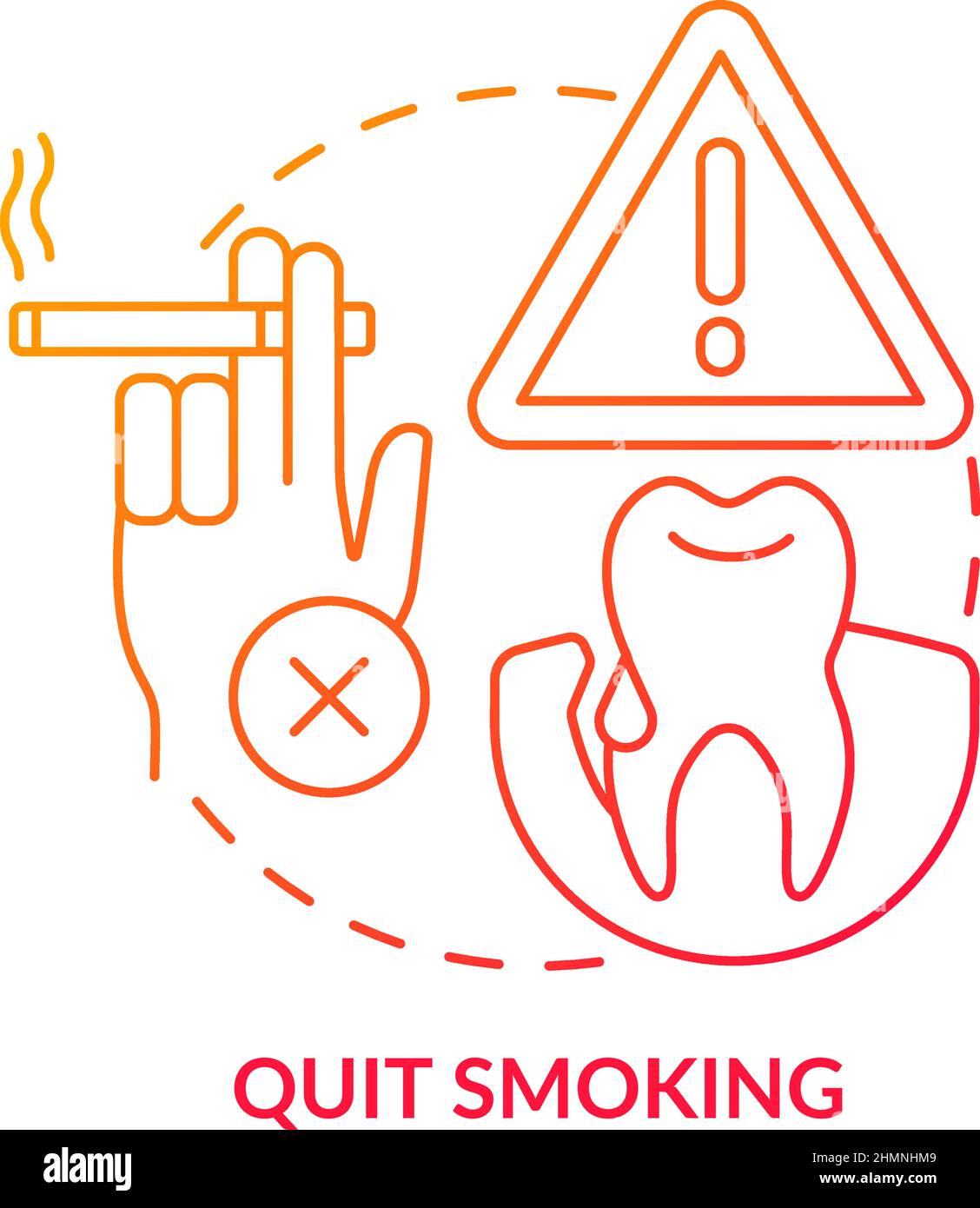 Quit smoking red gradient concept icon Stock Vector