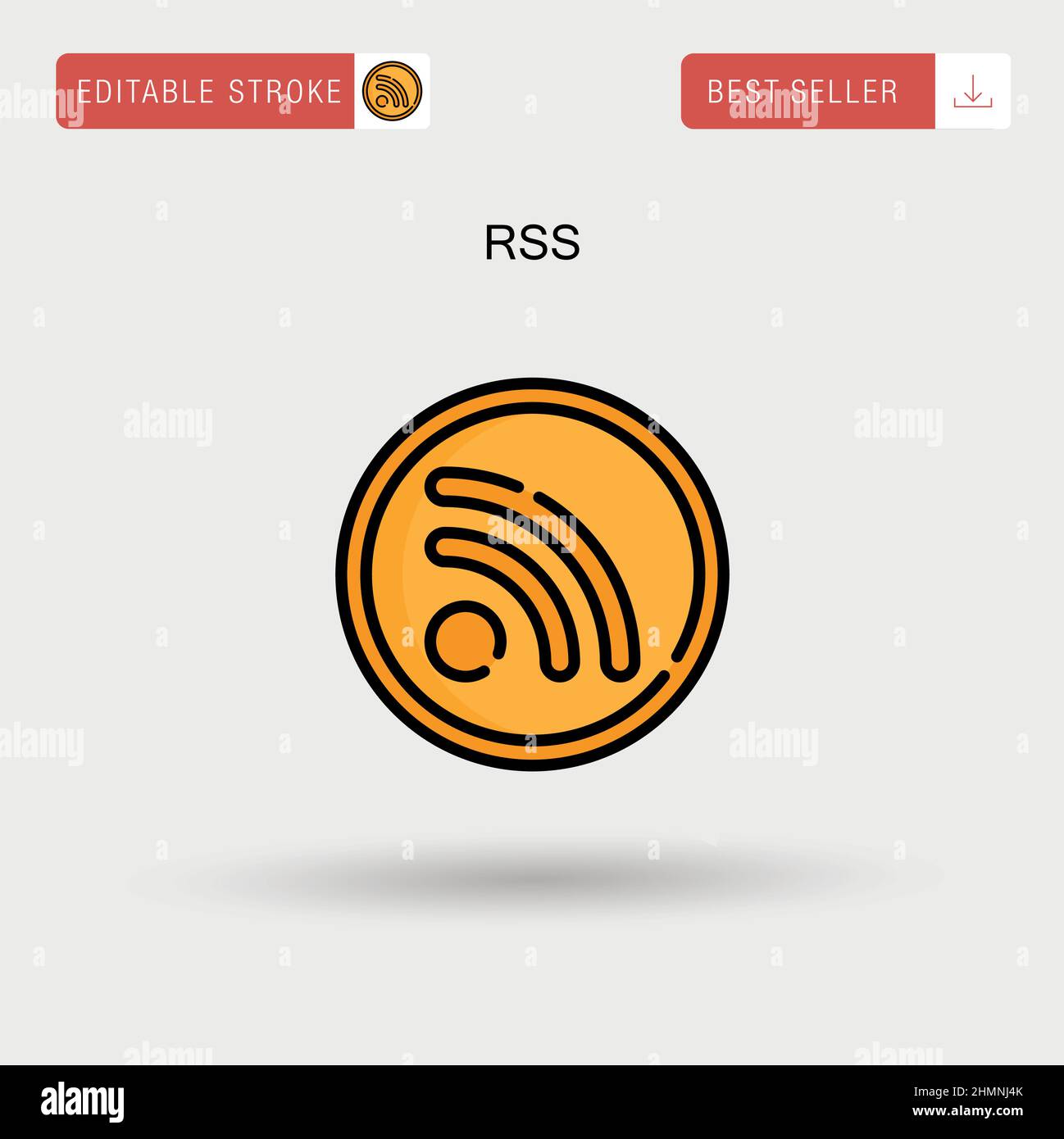 Rss Simple vector icon. Stock Vector