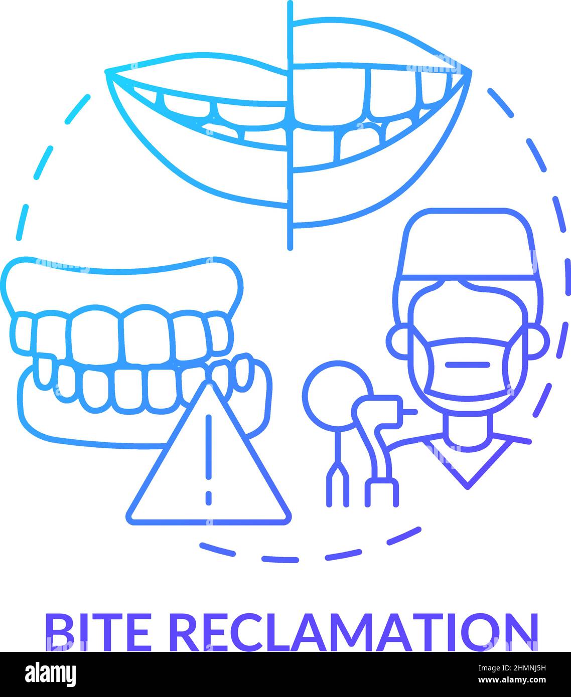 Bite reclamation blue gradient concept icon Stock Vector