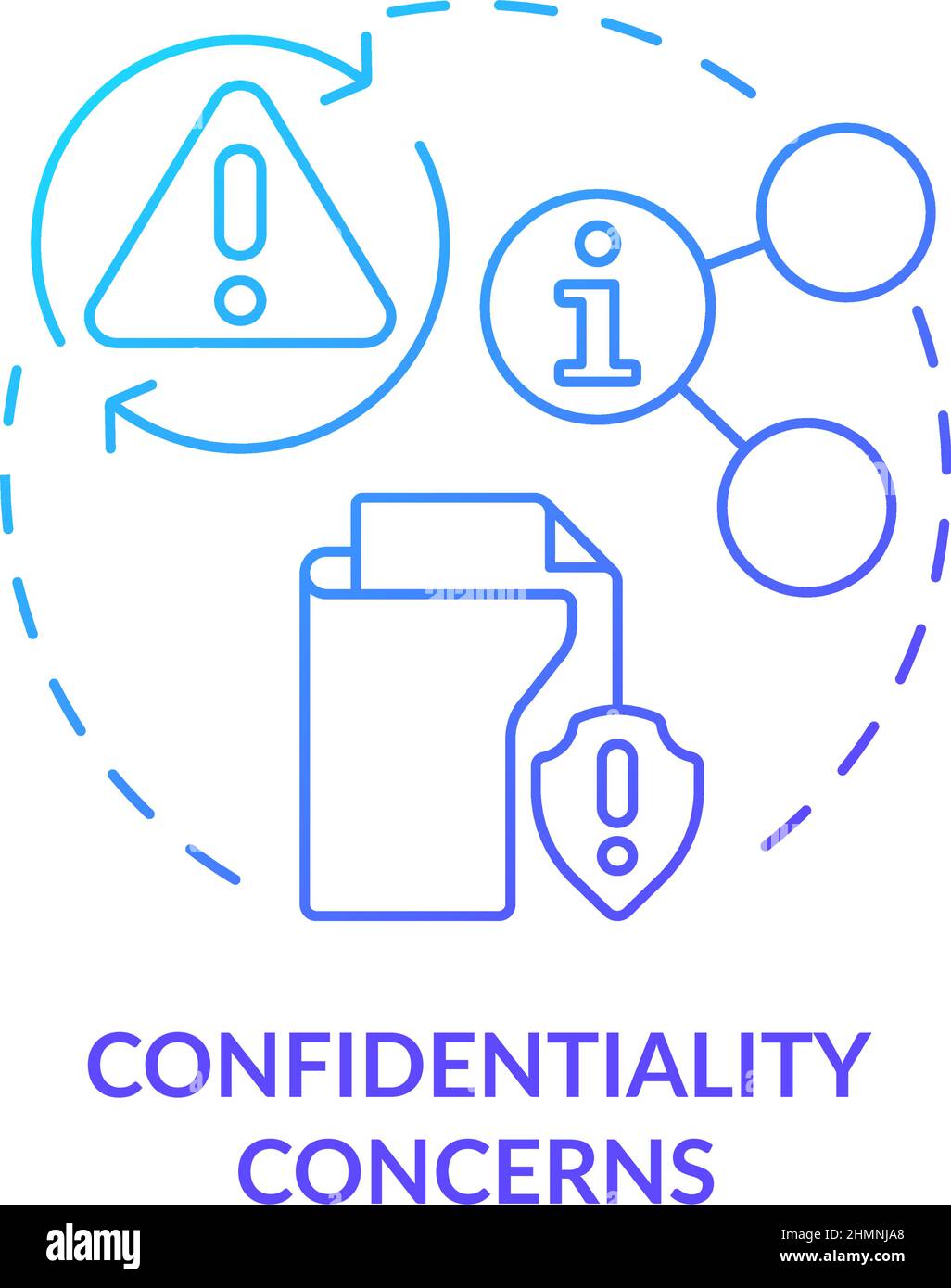 Confidentiality concerns blue gradient concept icon Stock Vector Image