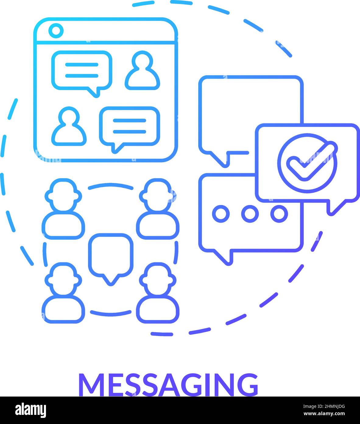 Messaging blue gradient concept icon Stock Vector Image & Art - Alamy