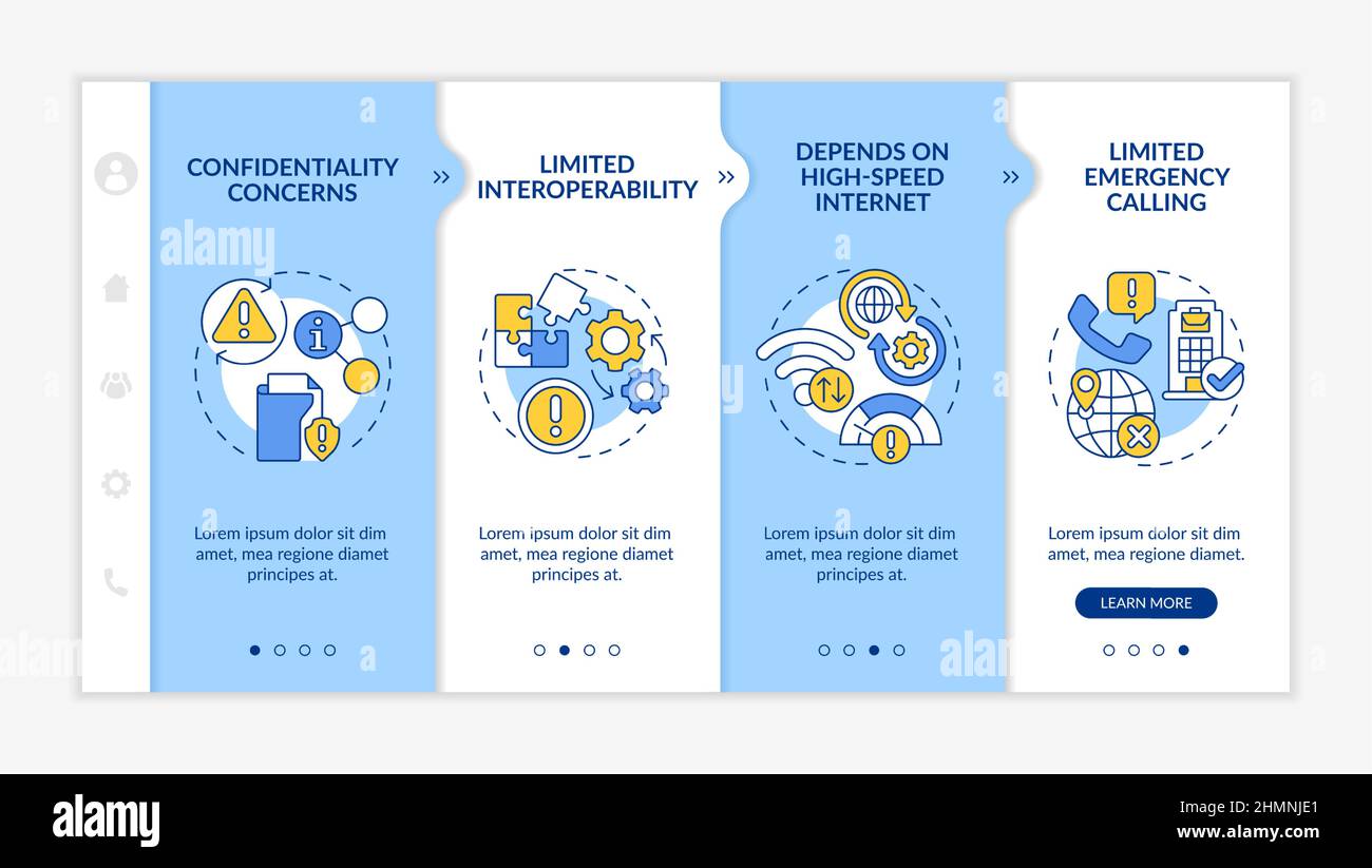 UCaaS risks blue and white onboarding template Stock Vector Image & Art ...