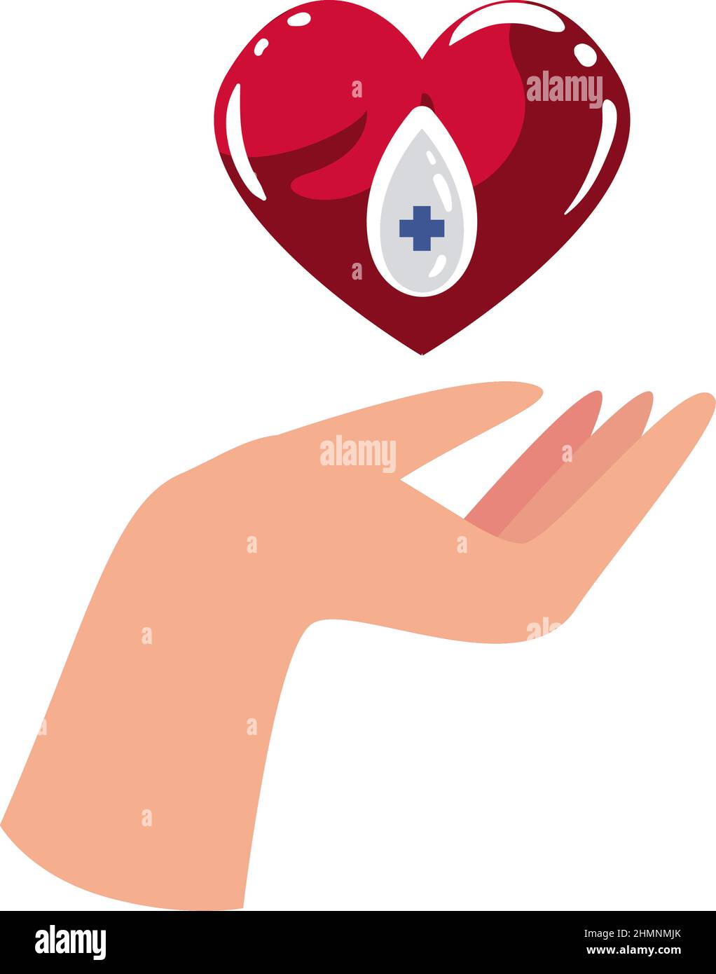 hand and blood donate symbol over white Stock Vector Image & Art - Alamy