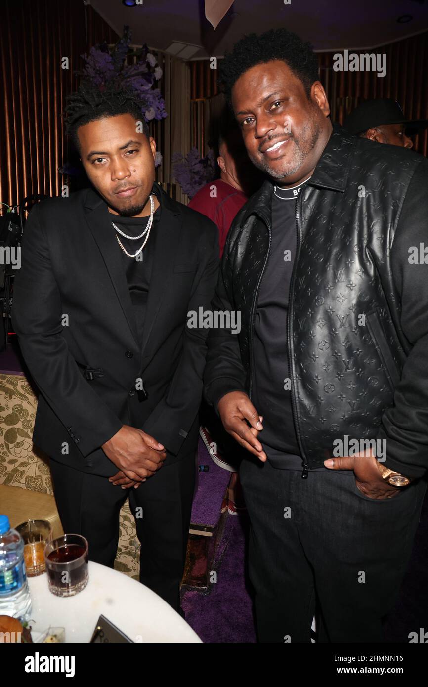 LOS ANGELES, CA - FEBRUARY 10: Nas and Don Pooh at Mary J. BligeÕs 15th